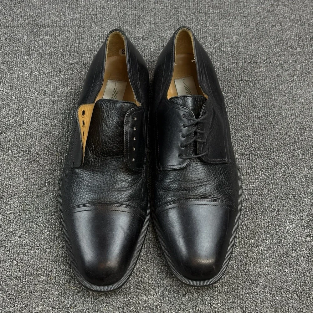 Classic Mezlan Alberta Men's 10M Black Leather Oxford Cap Toe Dress Shoes